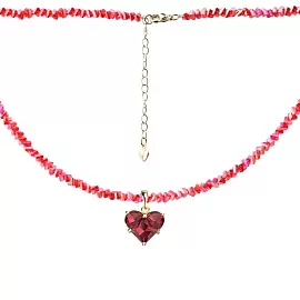 Бусы чокер К-ЮкК-80.1С-38 ювелирный сплав Сердце_0