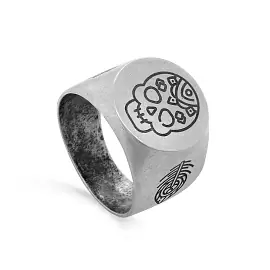 Кольцо 1-165-0083 серебро Череп_0