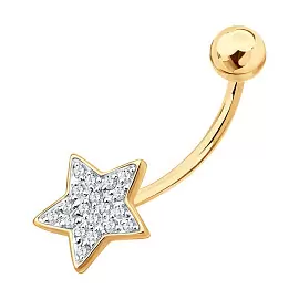 Пирсинг в пуп 060231 золото Звезда_0