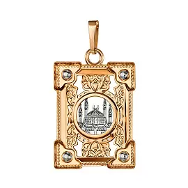 Подвеска религиозная мусульманская КЗ.27.Мечеть.бцФ.з585 золото Мечеть_1