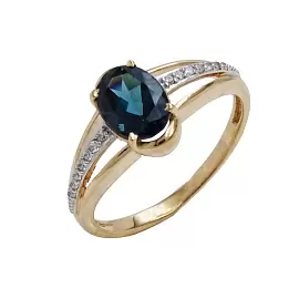 Кольцо один камень К-0229 лт золото_1