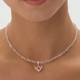 Бусы чокер К-Юкр-1С-80-37 ювелирный сплав Сердце_1