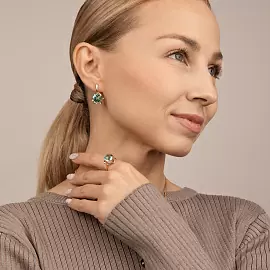 Кольцо один камень 2351 акв золото_2