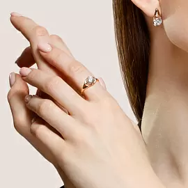 Кольцо один камень 93010794 серебро_1