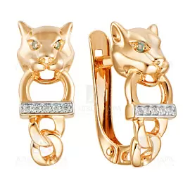 Серьги кл3731а-01 золото Картье пантера_0