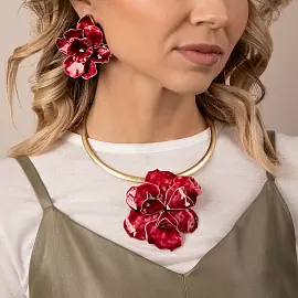 Колье 504227490 ювелирный сплав Цветок_1