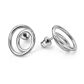 Серьги пусеты 02-5080.0000-00 серебро Овал_0