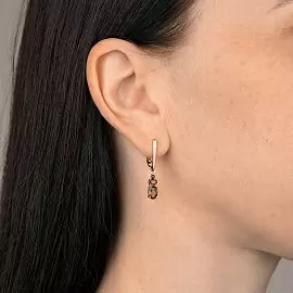 Серьги подвесные С-0284 раух золото_1