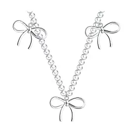Колье 94071256 серебро бантик_0