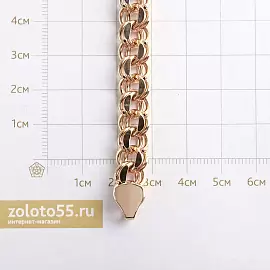 Браслет классический Бисмарк.Б150 золото Пустотелый_1