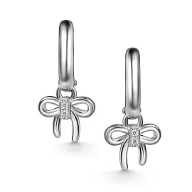 Серьги подвесные 02-4784.00КЦ-00 серебро бантик_1