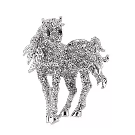 Брошь 3-7524-W ювелирный сплав Лошадь_0