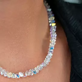 Бусы чокер К-Юкб-80-2-с-38 серебро_1