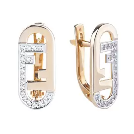 Серьги 24078 золото Фенди _0