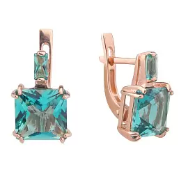 Серьги один камень С-0032 кв золото_0