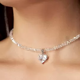 Бусы чокер Кл-Юкб-80-37 ювелирный сплав Сердце_1