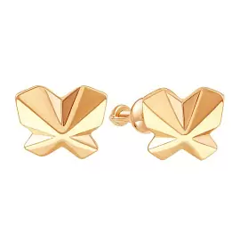Серьги пусеты 00-62-0408-00 золото Бабочка_0