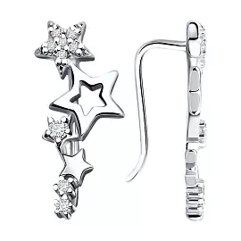 Серьги каффы 94025280 серебро Звезда_0