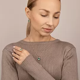 Кольцо один камень 2351 акв золото_3