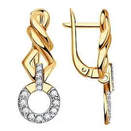 Серьги подвесные с669-01 золото_0