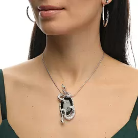 Колье EX000062R-001P ювелирный сплав змея_2