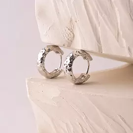 Серьги конго E6068-W серебро_4