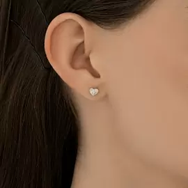 Серьги пусета одиночная 94170396 серебро Сердце_1