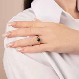 Кольцо один камень К-0245 золото_1