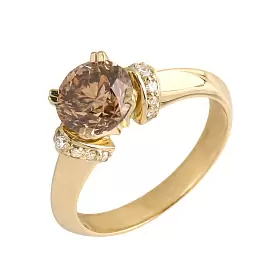 Кольцо один камень 5510362 золото_0