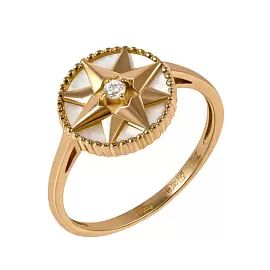 Кольцо 1002153-2 золото Диор_0