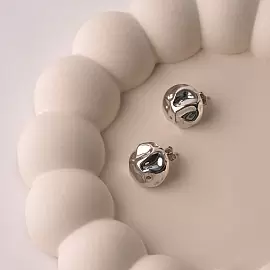 Серьги пусеты E1268-W серебро_2