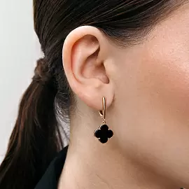 Серьги подвесные 122756 золото Ван Клиф_1