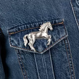 Брошь 3-7794-W ювелирный сплав Лошадь_1