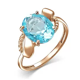 Кольцо один камень 10840 топ золото_0