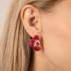 Серьги 23-058 эм.кр серебро Цветок_1