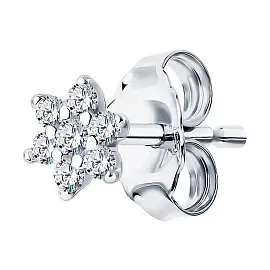 Серьги пусета одиночная 94170132 серебро Цветок_0