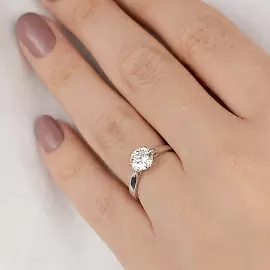 Кольцо один камень б1954 золото_1