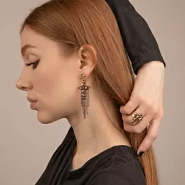 Серьги подвесные 152000925690 ювелирный сплав Крест_1