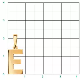 Подвеска буква 50130.Е золото Буква Е_1