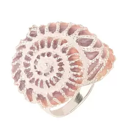Кольцо 32-061TR эм.кор серебро Ракушка_0