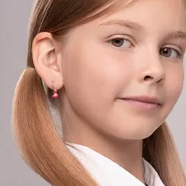 Серьги 94026056 серебро Фламинго_1