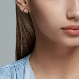 Серьги серьга одиночная 94170076 серебро Круг_1