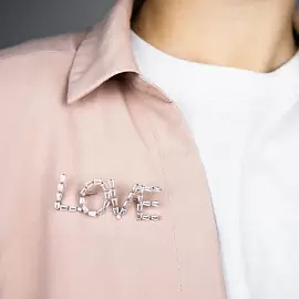 Брошь 3-3818-W ювелирный сплав LOVE_1