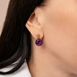 Серьги один камень С-0084 золото_1