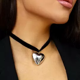 Колье 121110022s ювелирный сплав Сердце_1