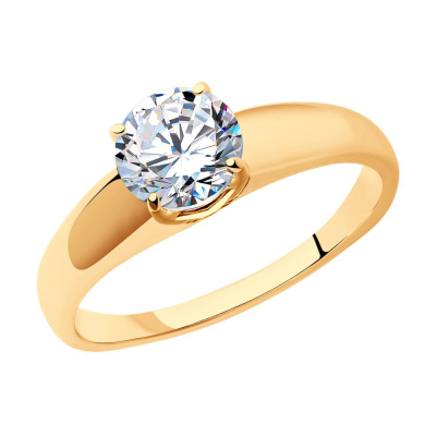 Кольцо один камень 1180031010 золото