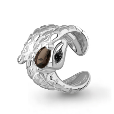 Серьги кафф 45017801Ч.5 серебро змея