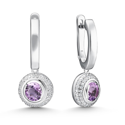 Серьги подвесные 02-5157.00АМ-00 серебро