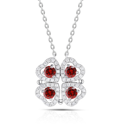Колье П0015000 красн серебро Сердце