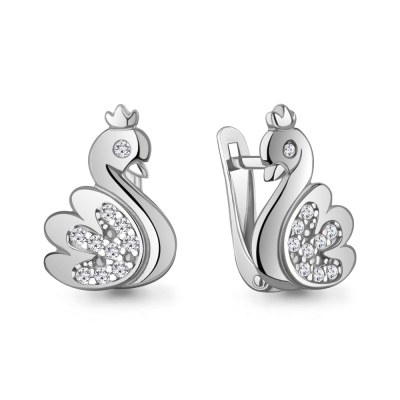 Серьги 400508А.5 серебро Царевна Лебедь